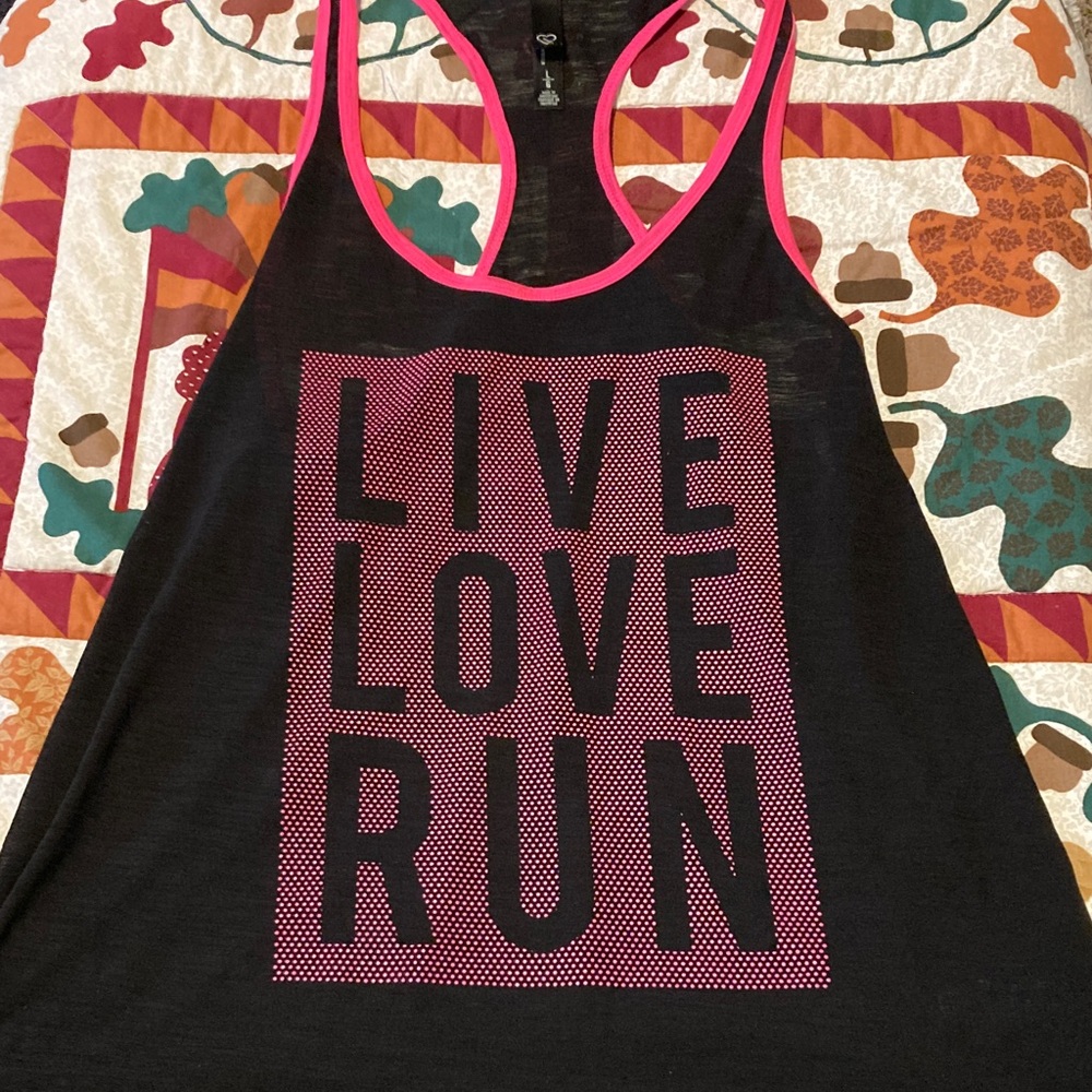 Women’s L/G Aeropostale Black and Pink Graphic Tank Top